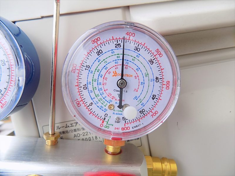 暖房運転時の冷媒ガスの高圧圧力測定